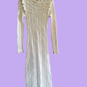 Ulla Johnson Cream Long Sleeve Knit Dress